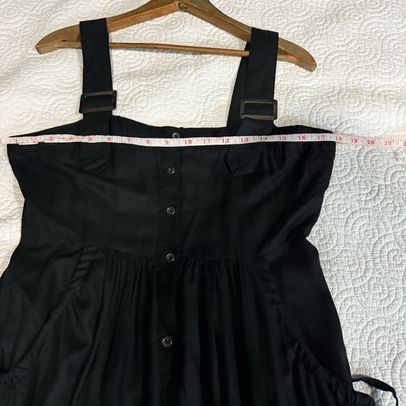 ASOS UO Azelia Button Midi Dress Black Buttoned Spaghetti Strap Sundress Size 6 - Picture 16 of 16
